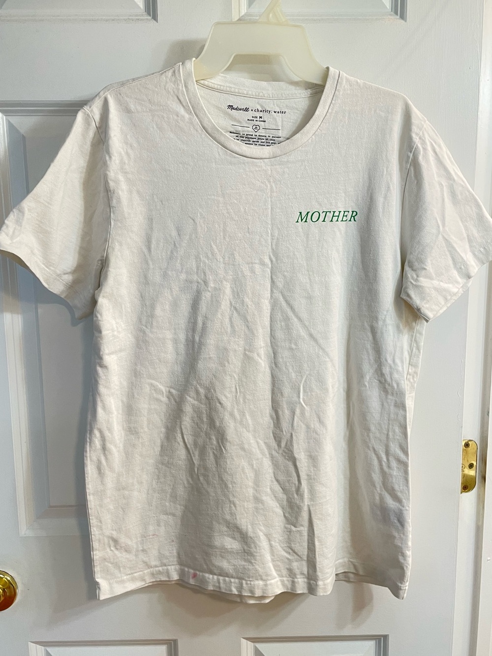 Madewell x charity: water Mother Earth Graphic T Shirt Cream Size M Cotton